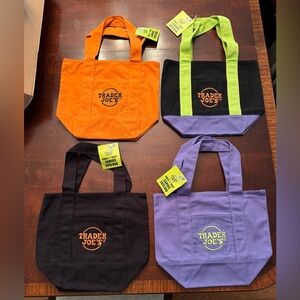 Trader Joe’s Mini Totes Totebags Special Edition Halloween 2025.SET OF FOUR! NWT